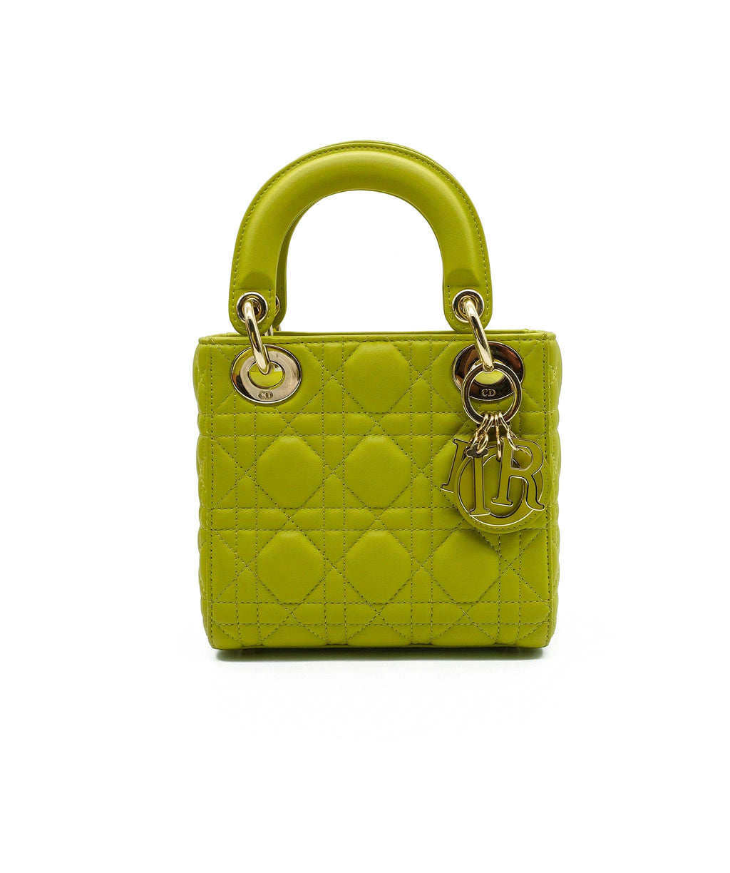 Christian Dior Lime Green Leather Lady Dior Bag - AGL1949 – LuxuryPromise
