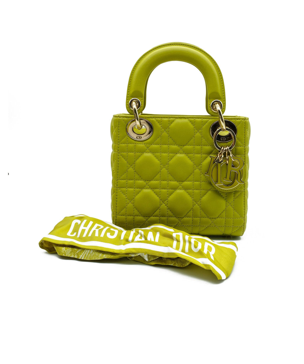 Christian Dior Lime Green Leather Lady Dior Bag AGL1949 – LuxuryPromise