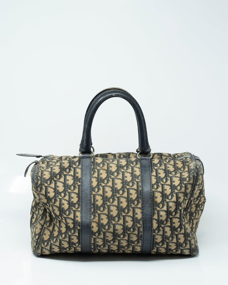 Dior, Bags, Christian Dior Oblique Vintage Boston Bag Navy