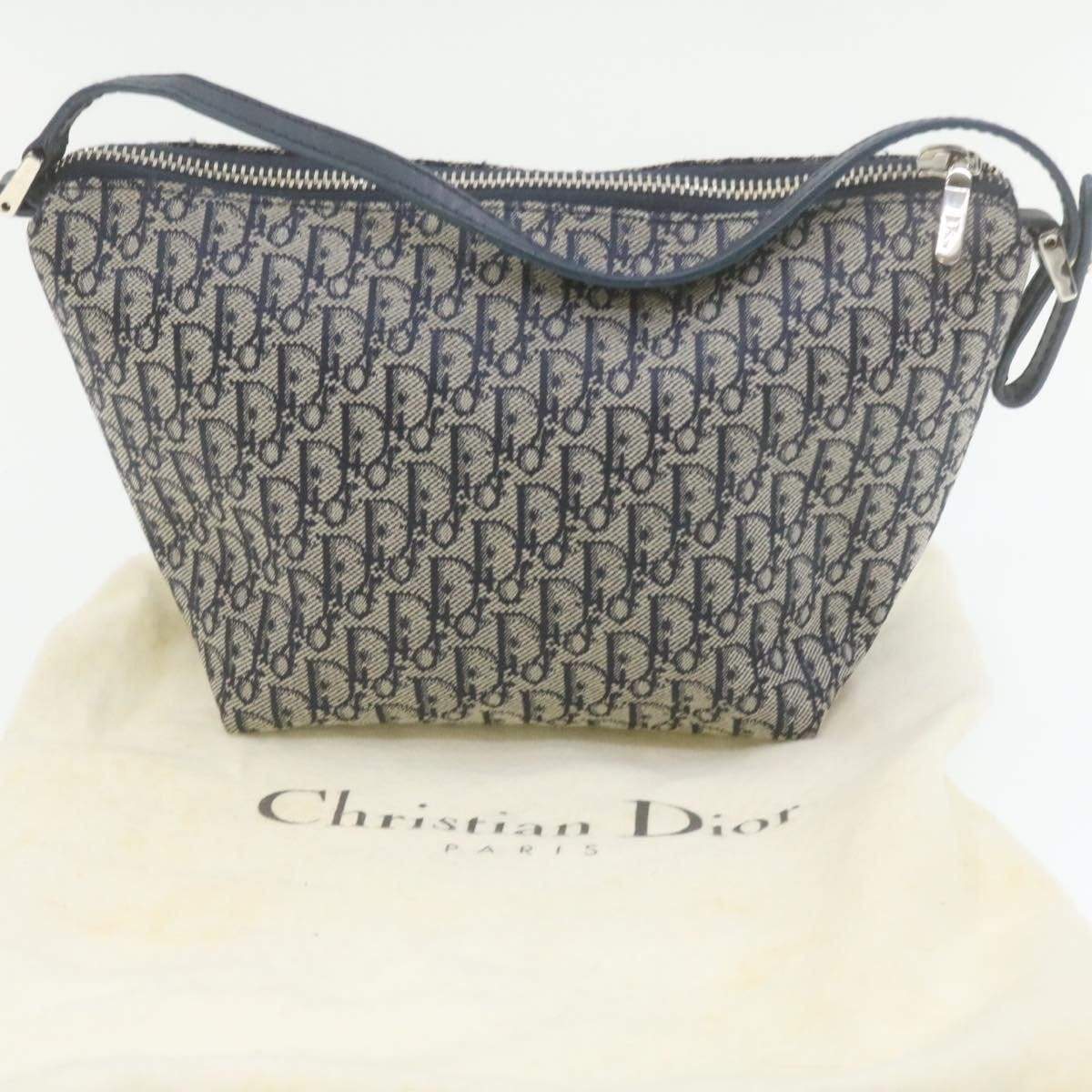 Christian Dior CHRISTIAN DIOR Oblique Navy Mini Shoulder Pouch Bag AWL1090