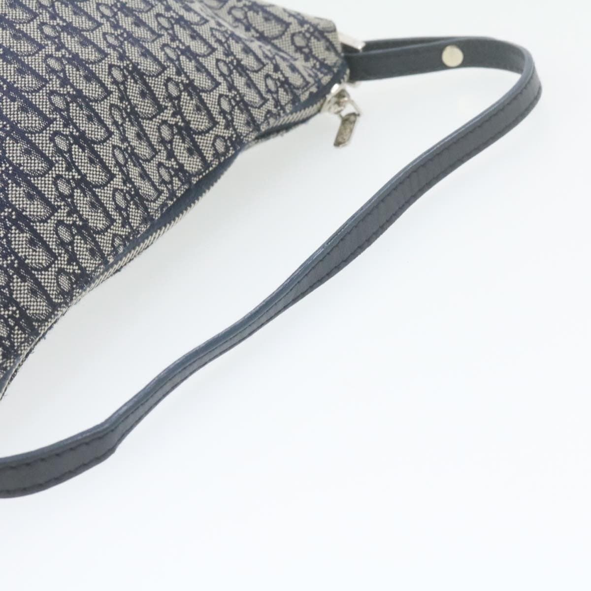 Christian Dior CHRISTIAN DIOR Trotter Canvas Hand Pouch Navy Blue Auth br334 - AWL1090