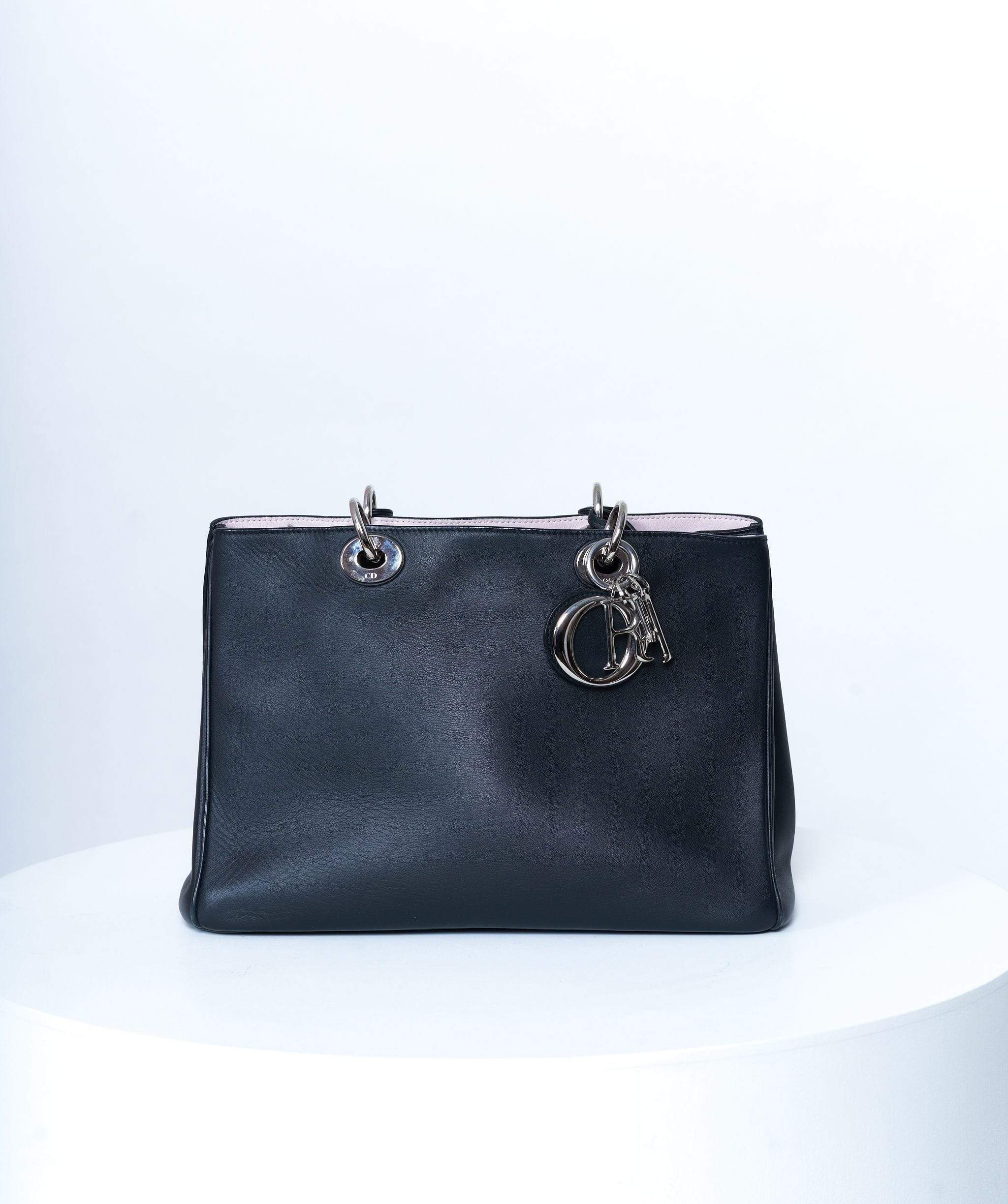 Christian Dior Dior Diorissimo Black Leather Bag PHW