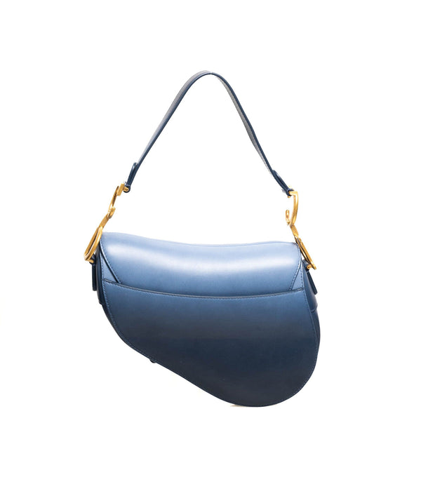 Dior Indigo Blue Smooth Calfskin Saddle Bag - Preloved Dior Handbags