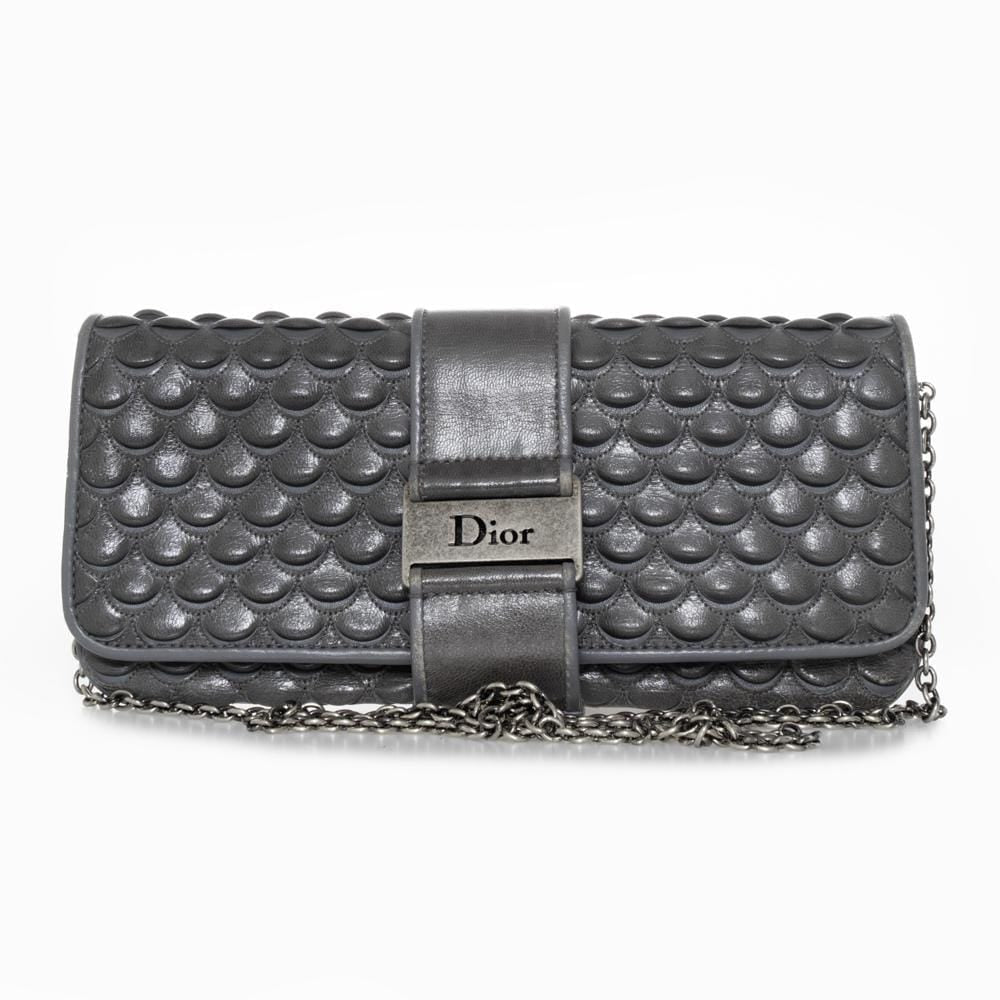 Christian Dior Dior Grey Leather Pochette - ASL1286