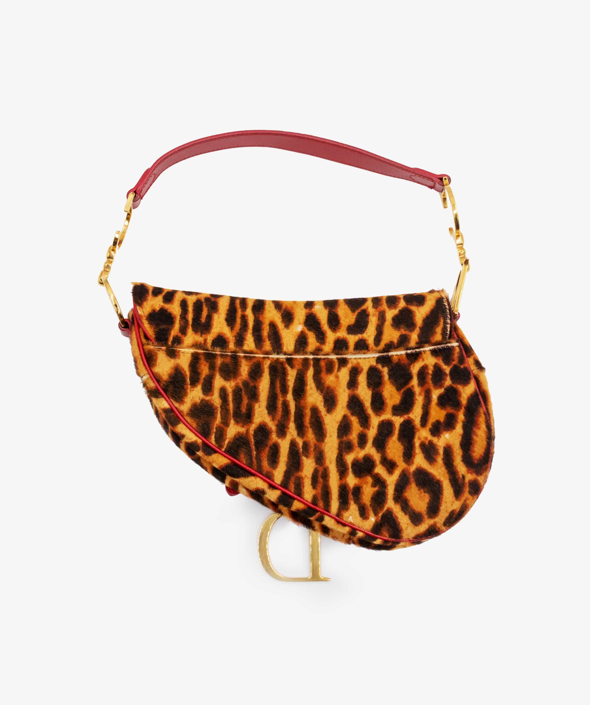 Christian Dior Dior Leopard Print Pony Hair Saddle Bag
