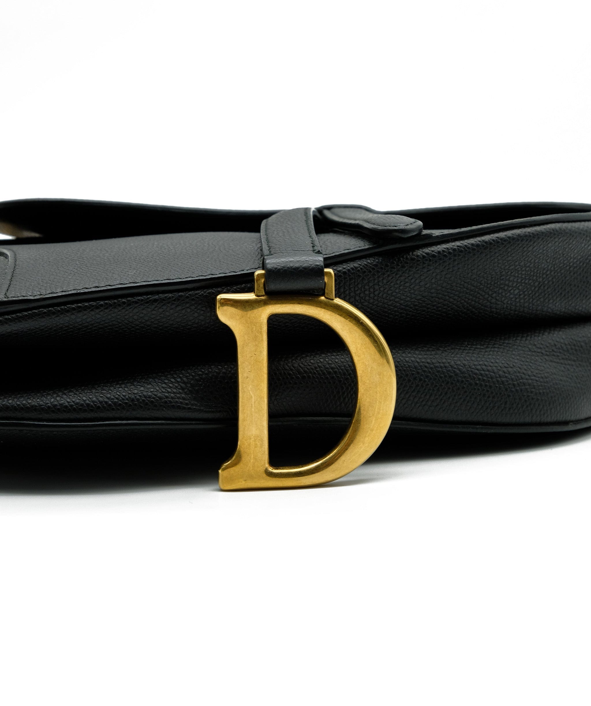 Christian Dior Dior Saddle Black Handbag + Strap RJC1374