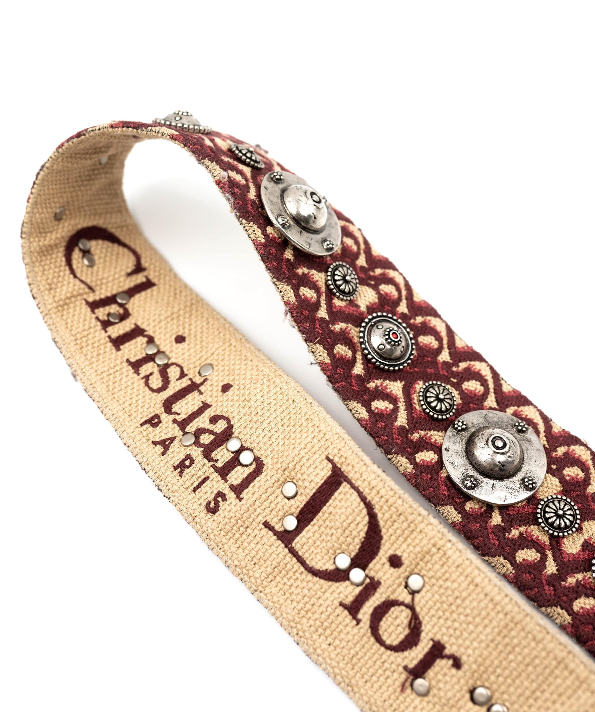 Christian Dior Dior Saddle Burgundy Red Saddle bag with Oblique Studded Strap - AWL3563