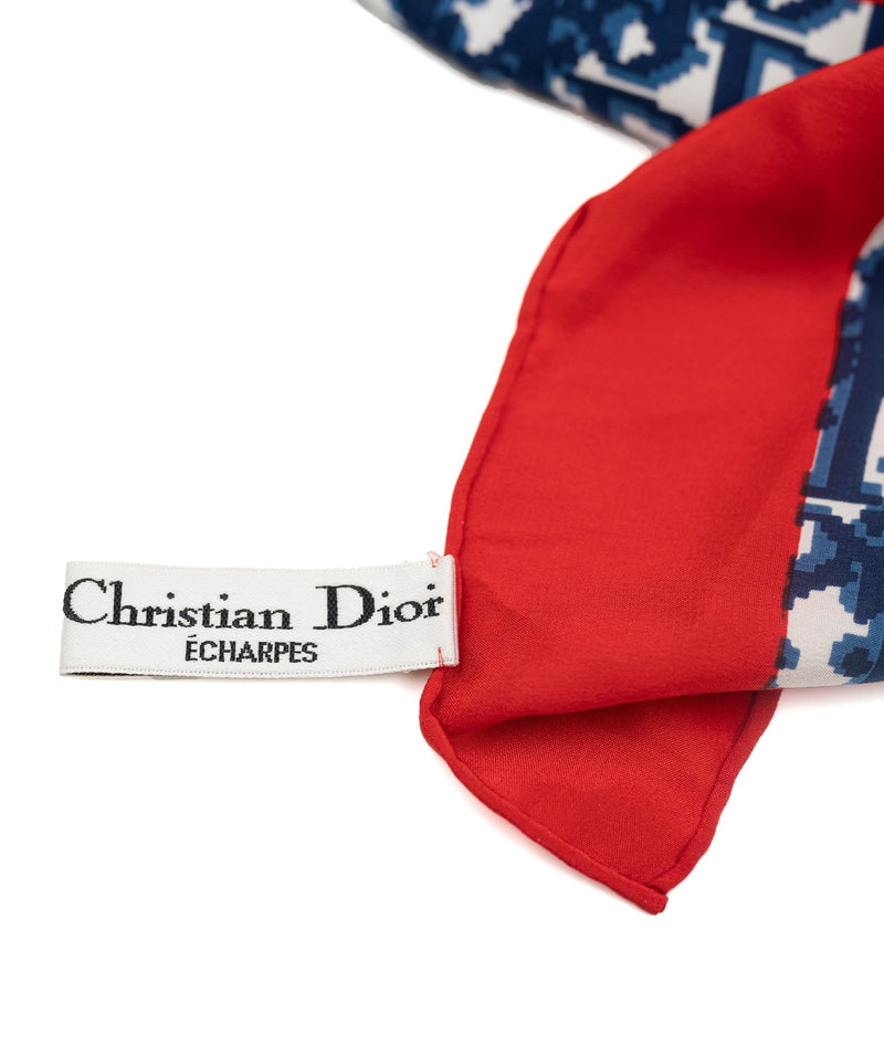 Dior Trotter Monogram Silk Scarf Navy Red ASL2524 – LuxuryPromise