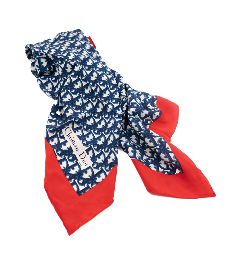 Dior Trotter Monogram Silk Scarf Navy Red ASL2524 – LuxuryPromise