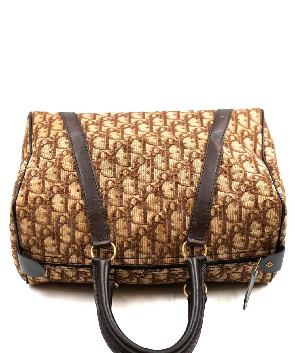 Dior Vintage Boston Small Brown Oblique Boston Bag - AWC1611