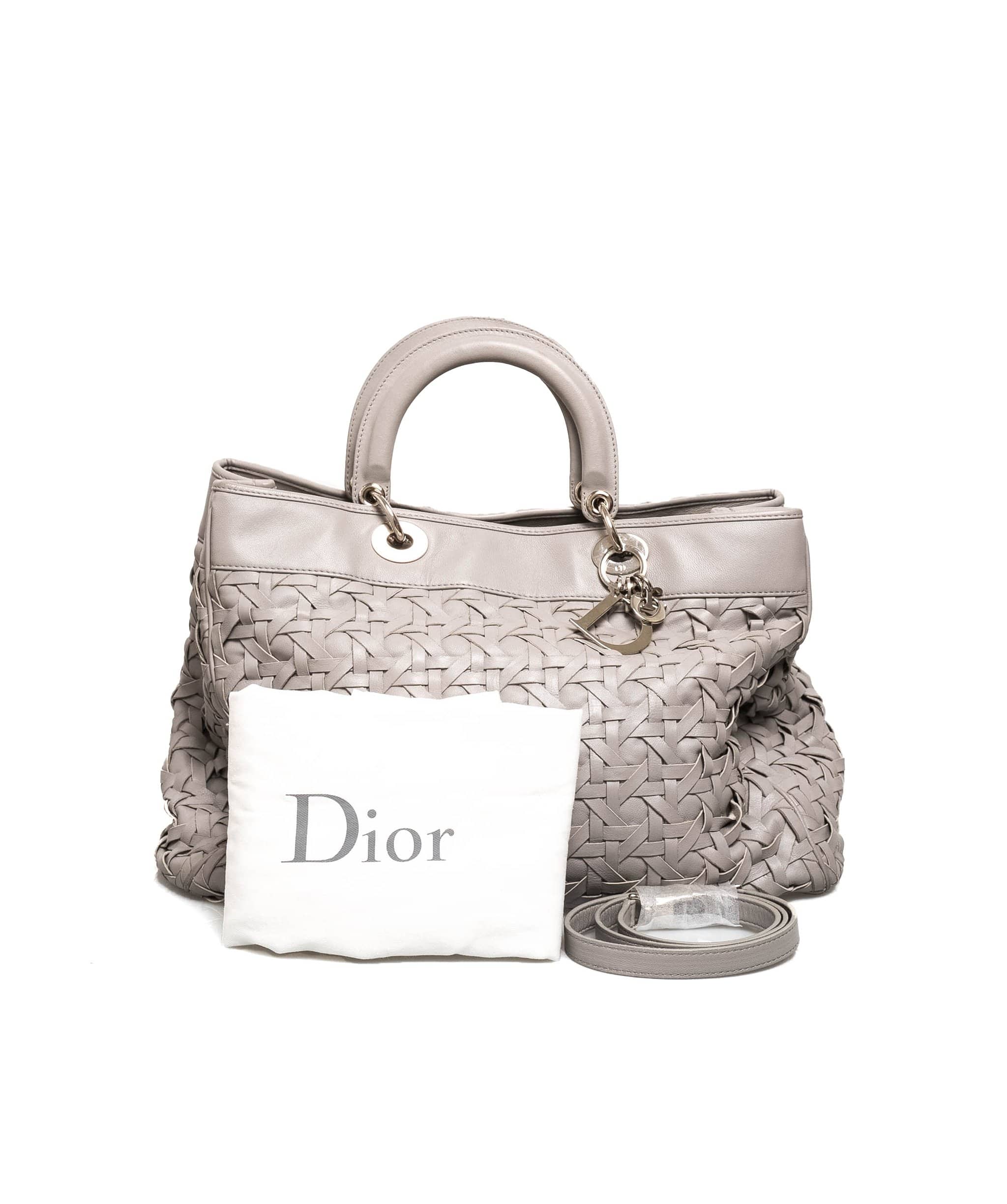 Christian Dior Dior Woven Lady Dior Avenue Leather Satchel - AWL1897