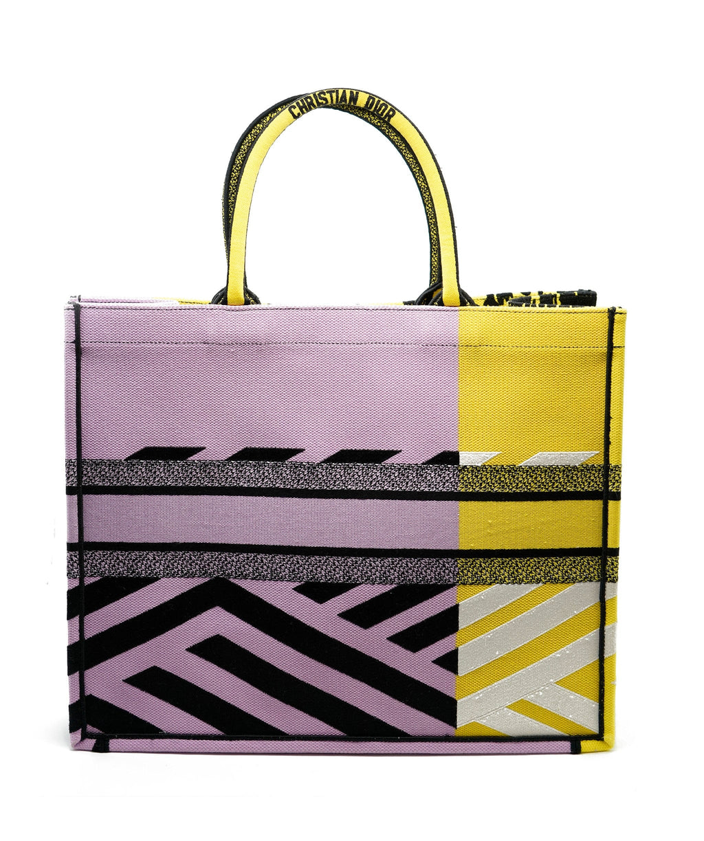 dior book tote yellow