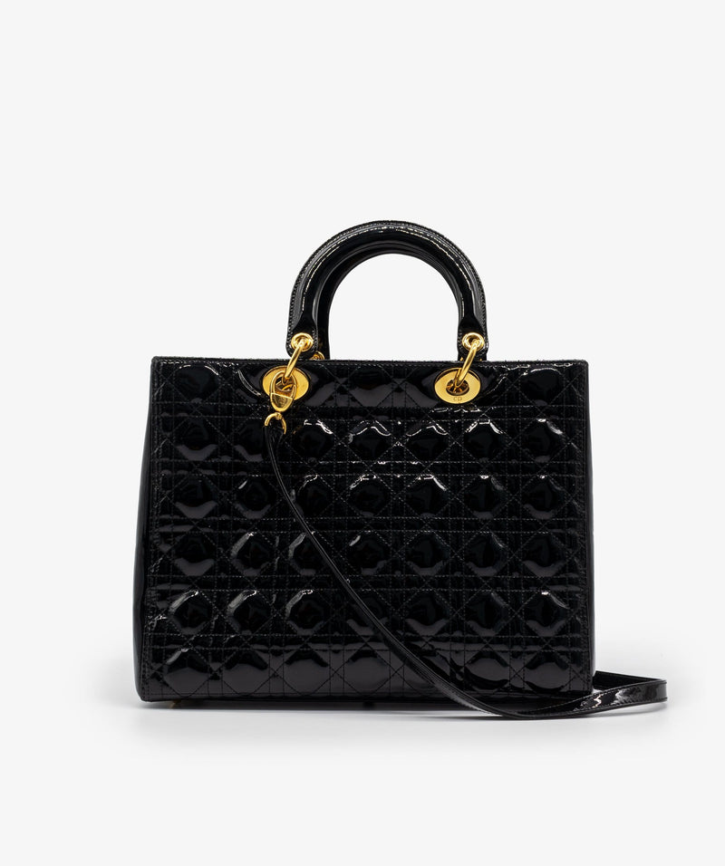 Christian Dior Handbag 16-BO-0182 Lady Dior Canage enamel Black Women –  JP-BRANDS.com
