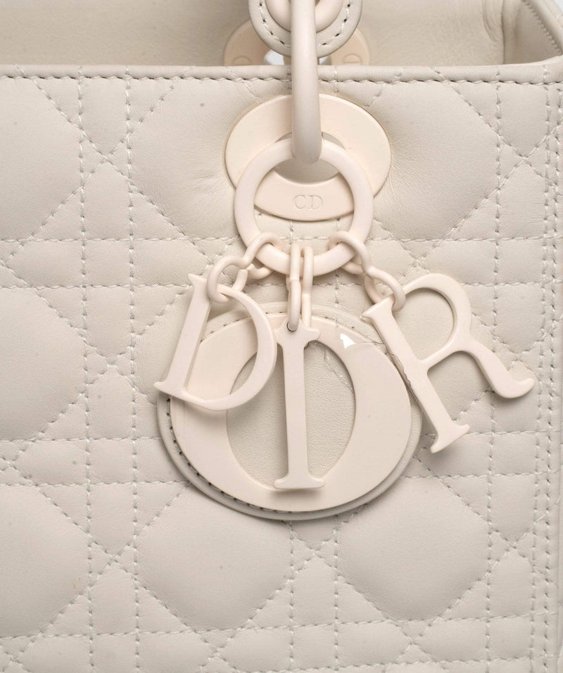 Christian Dior Lady Dior Medium Ultramatte White Bag- AWL1789