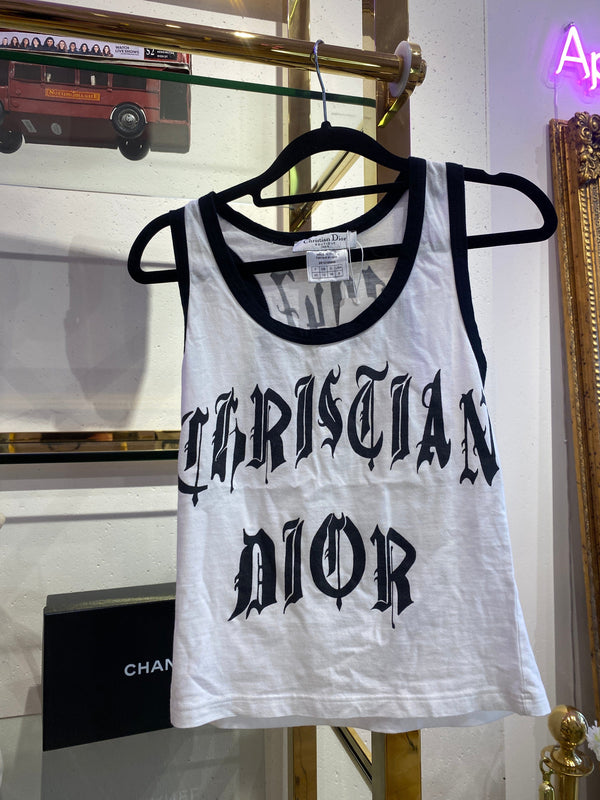 Christian Dior Dior Calligraphy Tank Top White ASL4506