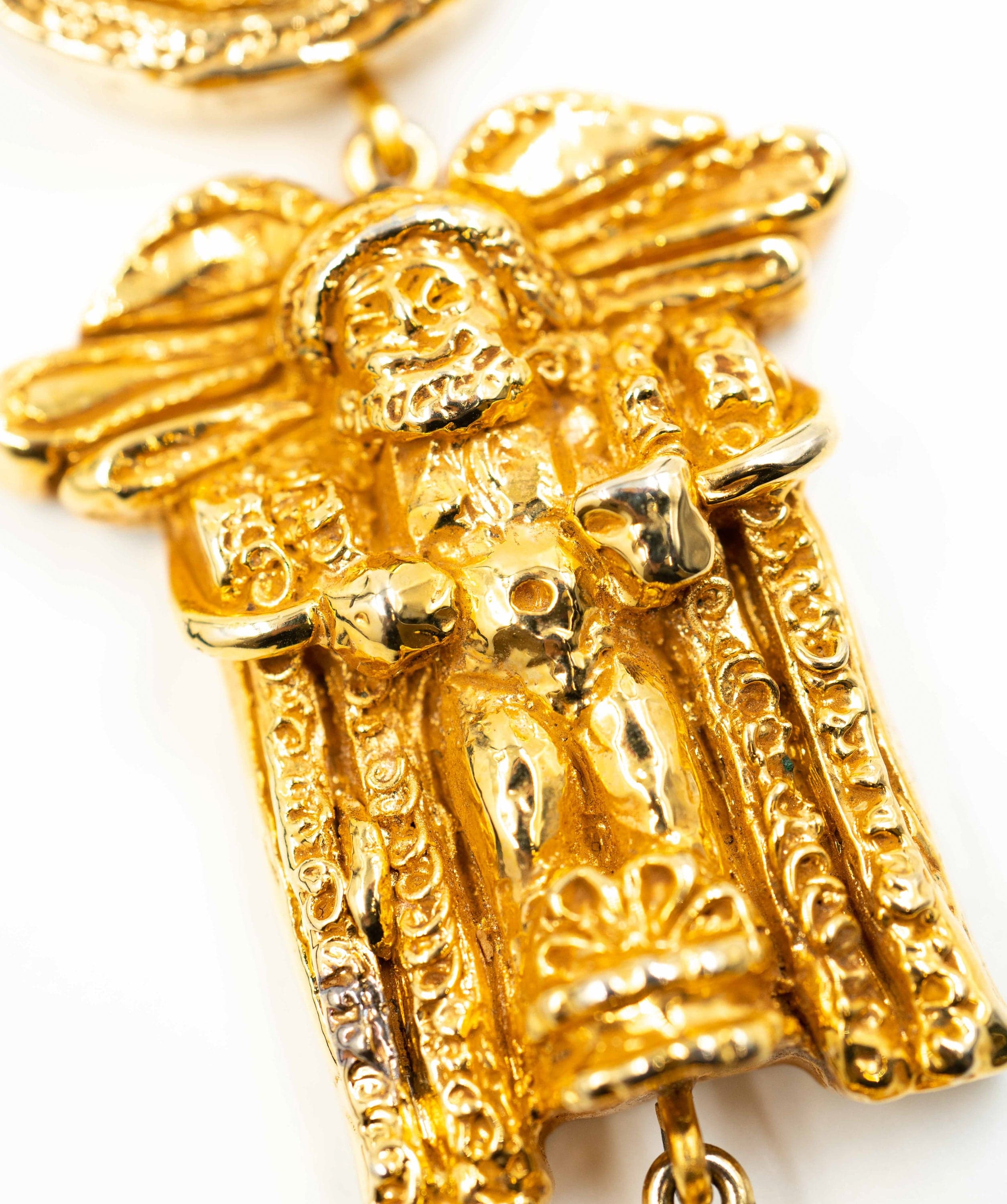 Christian Lacroix Vintage Christian Lacroix gold tone Mayan Aztec Brooch - AWL4083