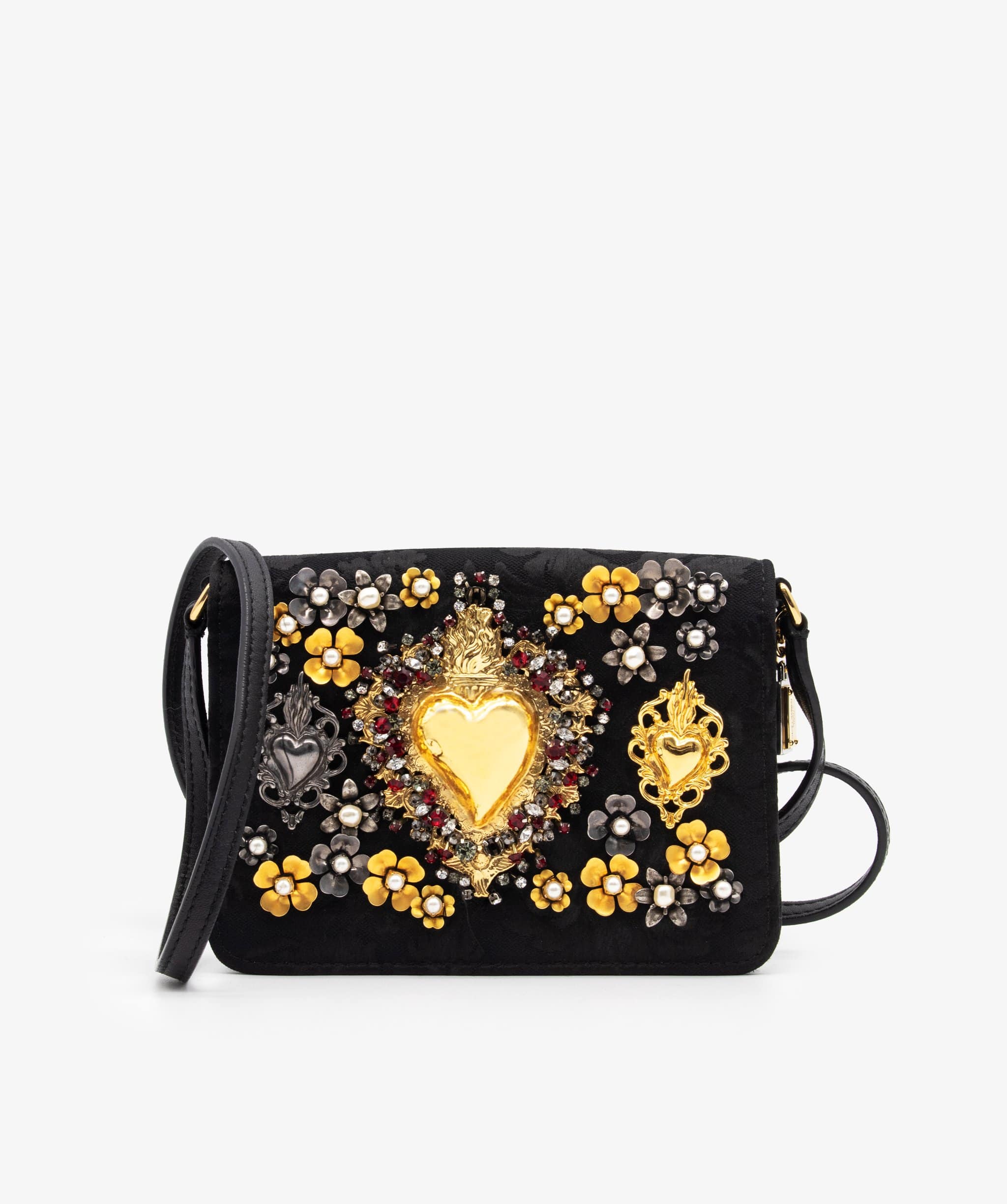 Dolce & Gabbana Dolce & Gabbana Embellished Black Crossbody Bag