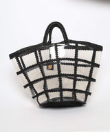 Dolce & Gabbana PVC and Black Raffia Shopper Handbag