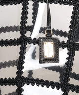Dolce & Gabbana Dolce & Gabbana PVC and Black Raffia Shopper Handbag