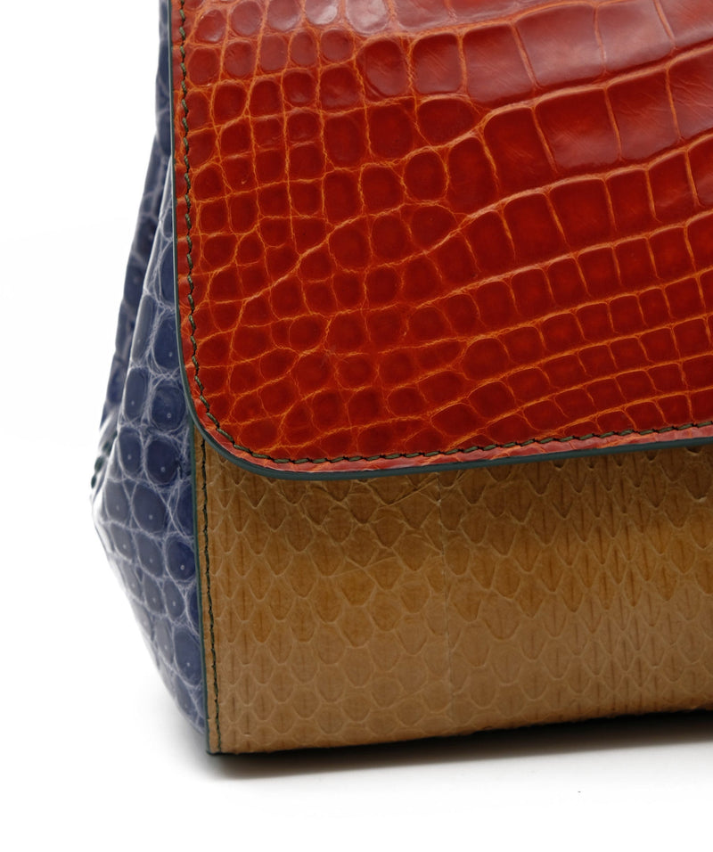 Dolce & Gabbana Small Monica Embossed Python Bag