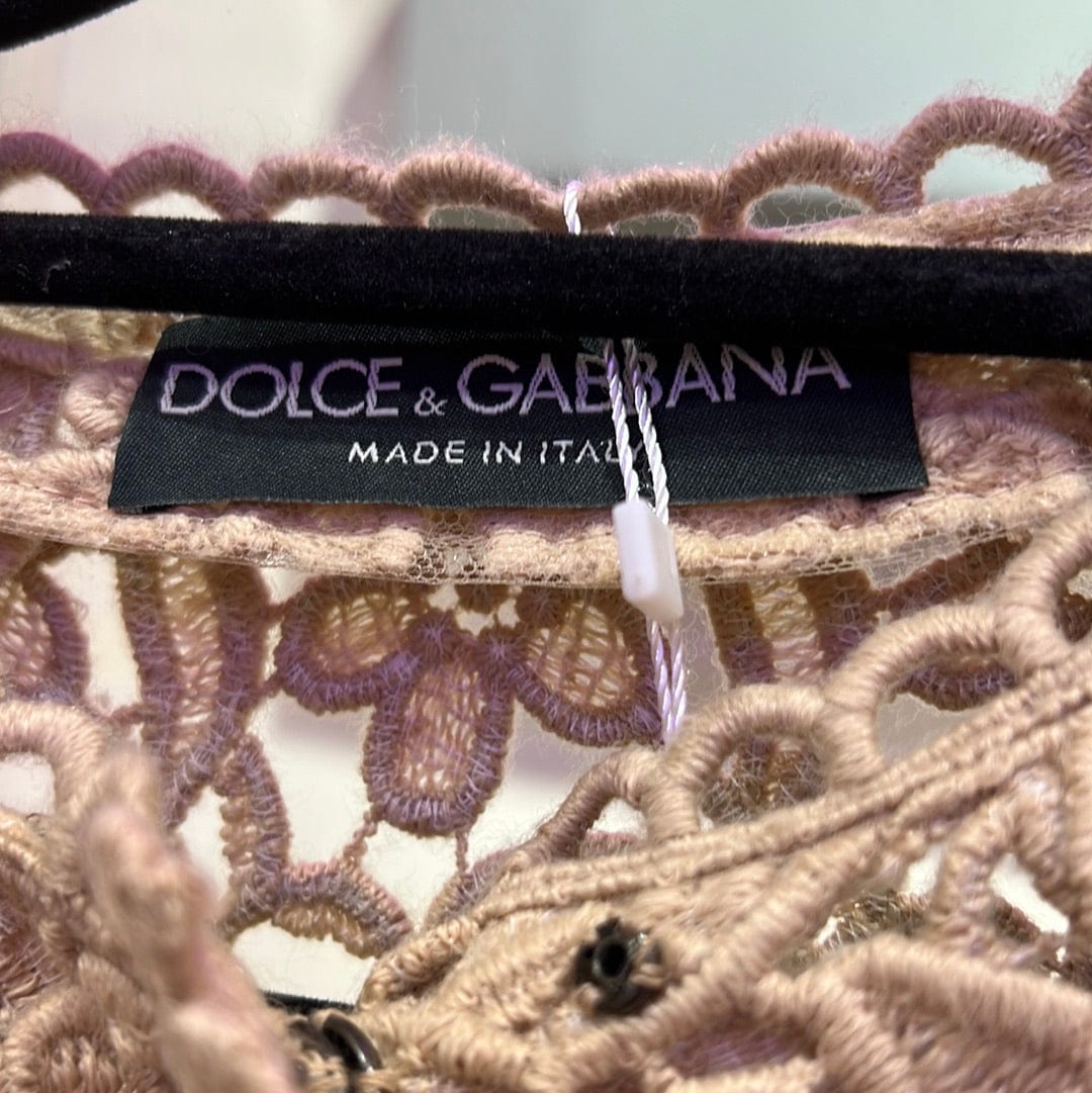 Dolce & Gabbana Dolce gabanna pink lace overcoat ALC0118