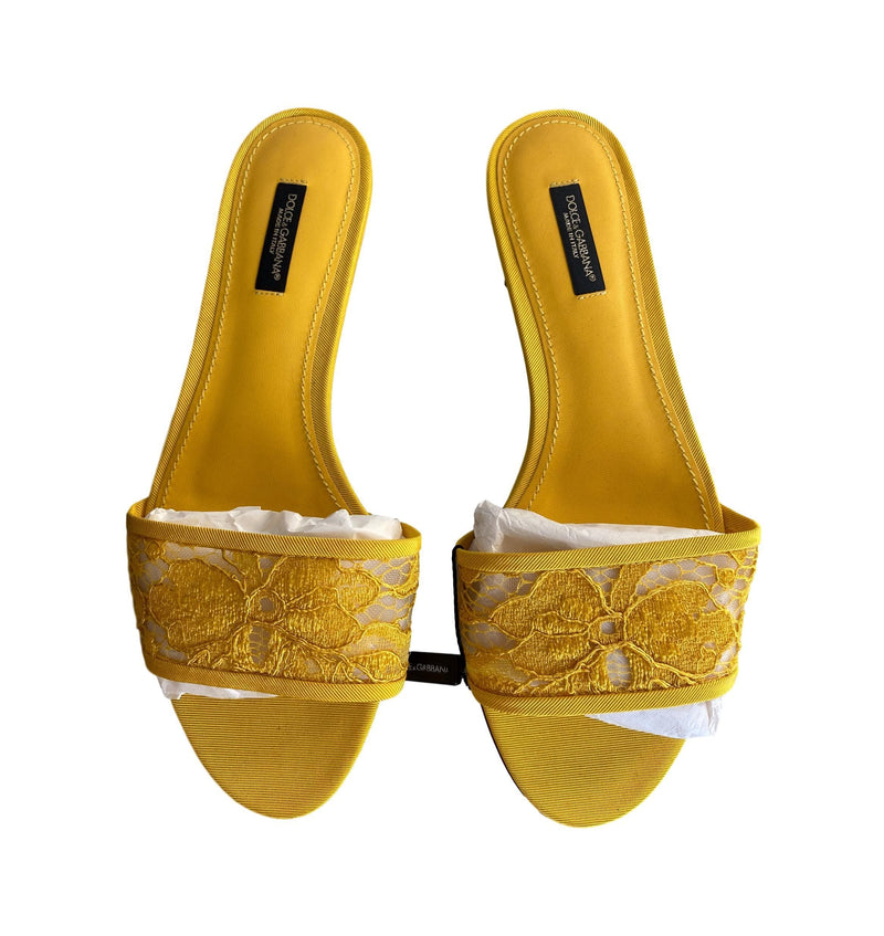 Dolce & Gabbana Dolce & Gabbana Yellow Lace Sandals