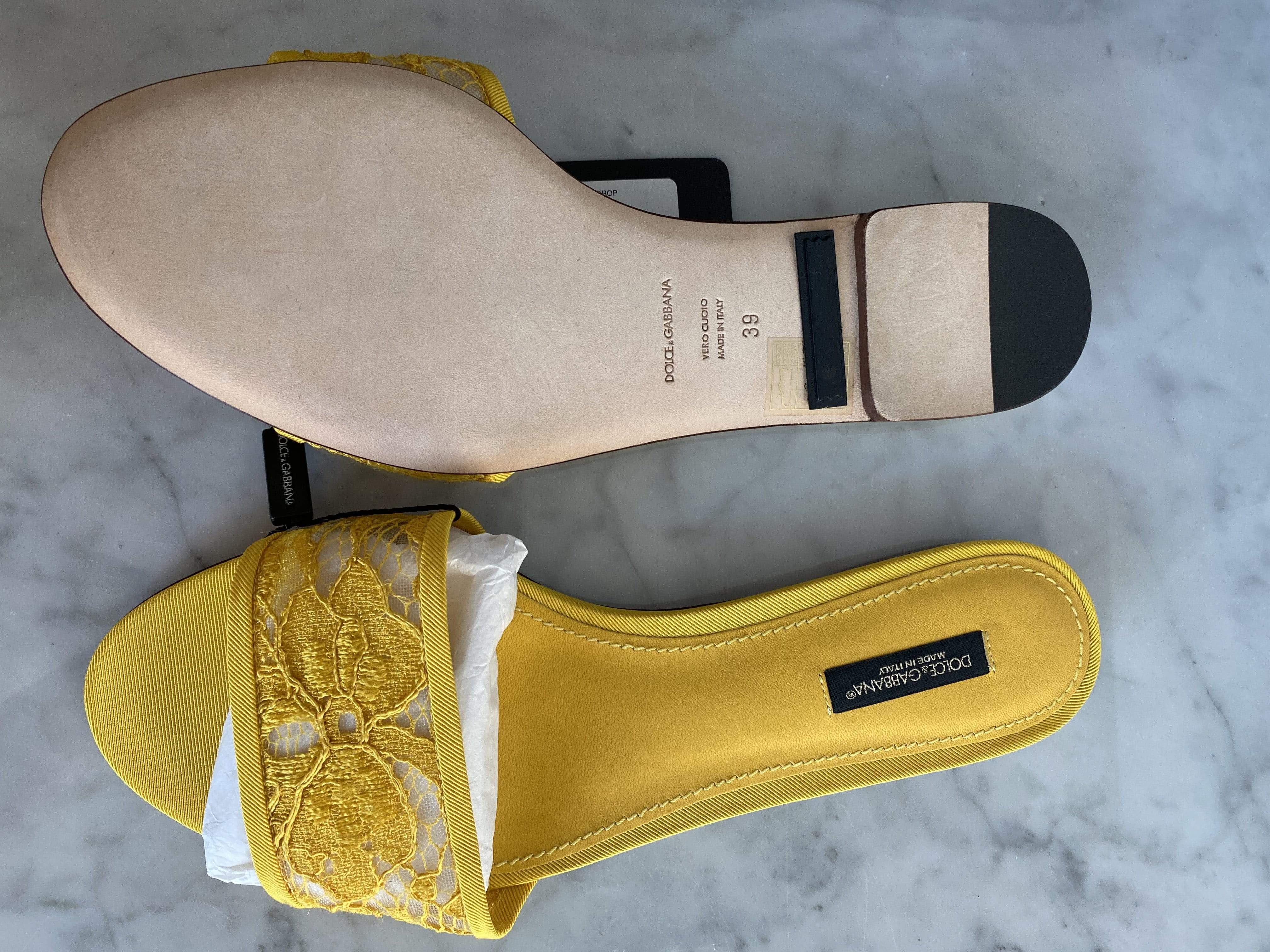 Dolce & Gabbana Dolce & Gabbana Yellow Lace Sandals