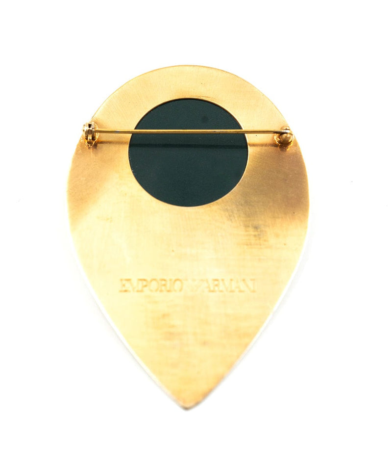Emporio Armani Brass Hoop Earrings Gold