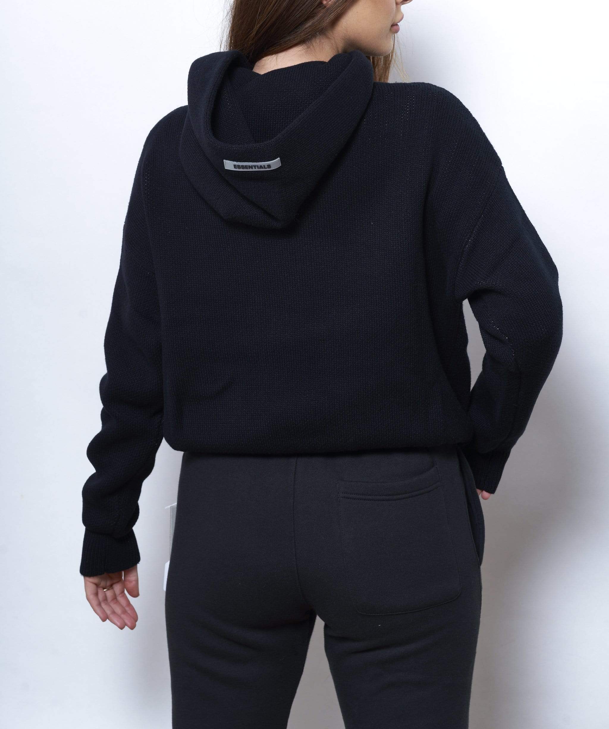 Fear Of God Essentials Knit Black Hoodie Size XXS