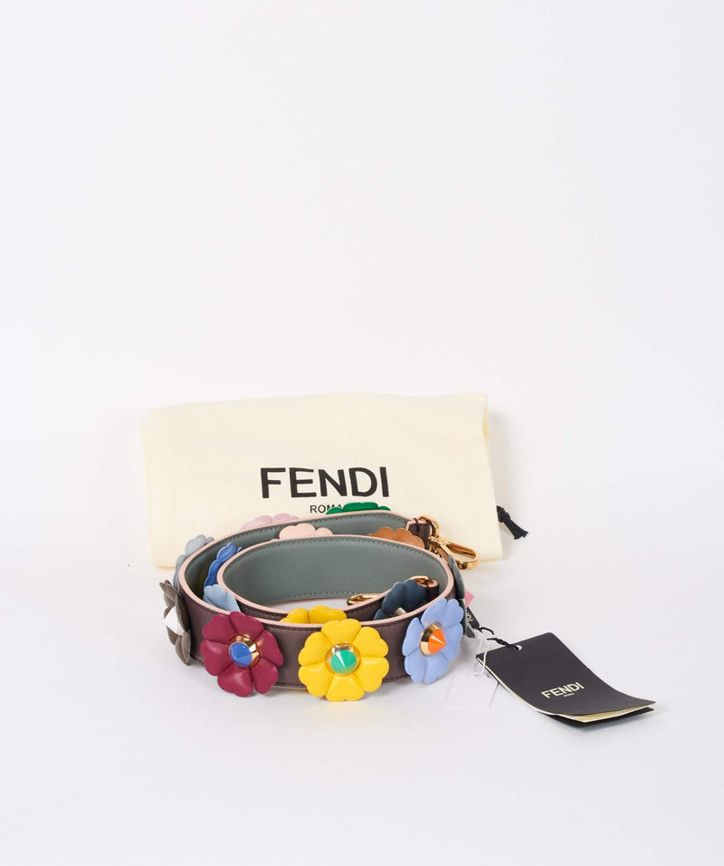 Fendi Fendi Strap brown with multi colour flowers