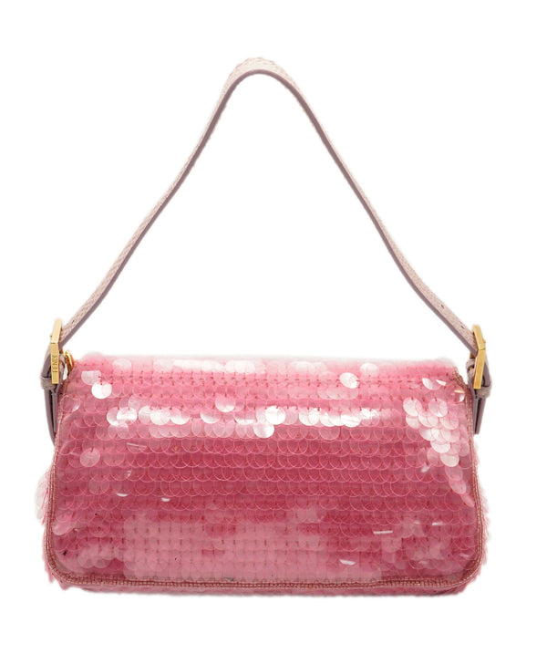 Fendi Fendi Baguette Bag Pink Sequin Super Rare AGC1468
