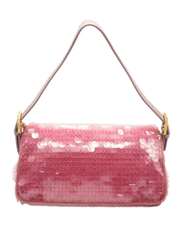 Fendi Baguette Bag Pink Sequin Super Rare AGC1468
