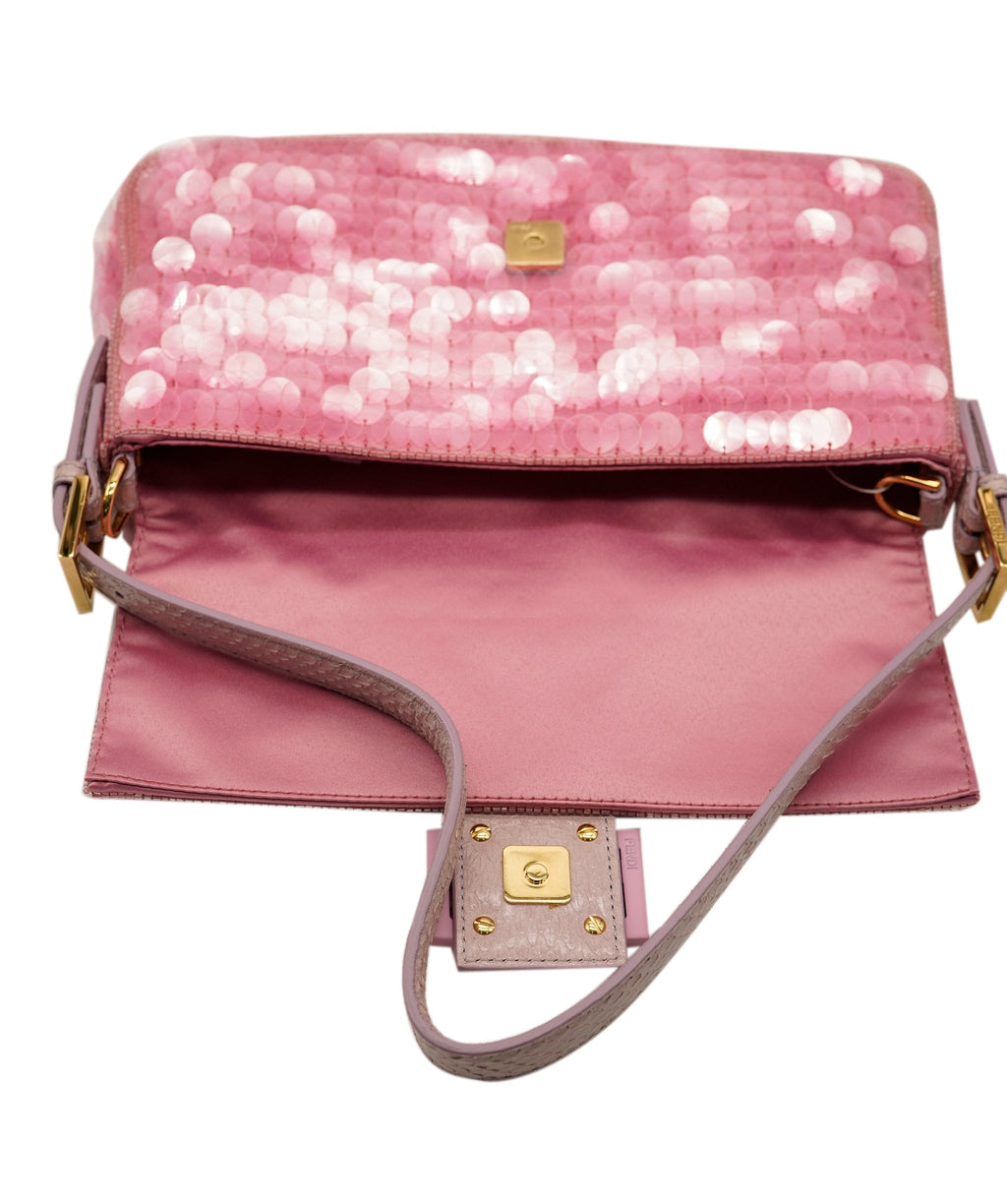 Labellov Fendi Sequin Baguette In Pink ○ Buy and Sell Authentic