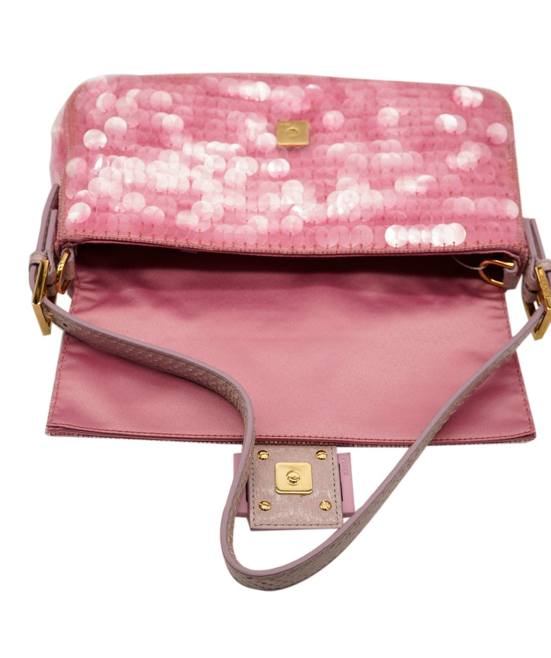 Fendi Baguette Bag Pink Sequin Super Rare AGC1468