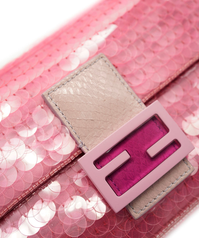 Labellov Fendi Sequin Baguette In Pink ○ Buy and Sell Authentic