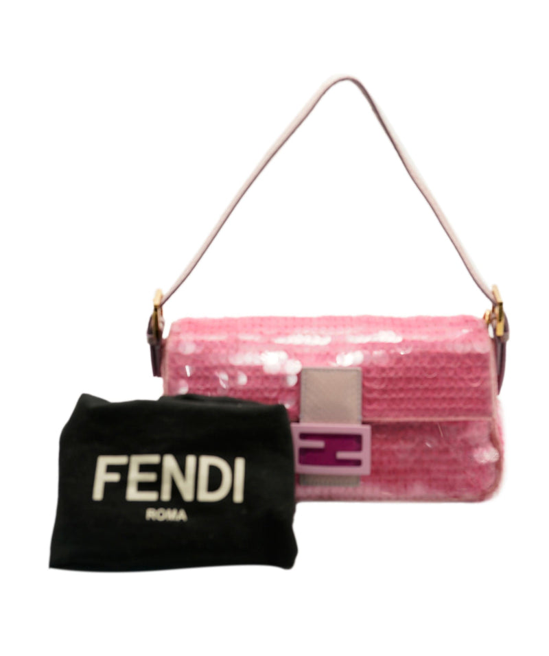 Fendi Pink Sequin Python Baguette ○ Labellov ○ Buy and Sell Authentic Luxury