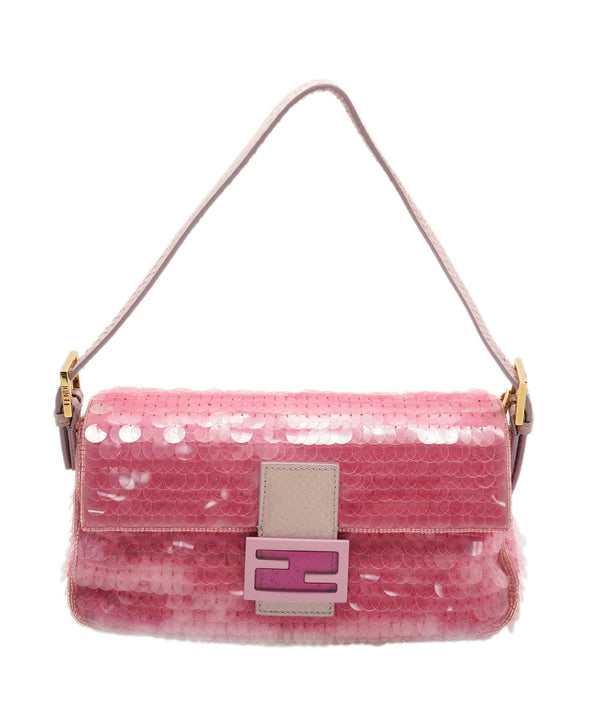 Fendi Fendi Baguette Bag Pink Sequin Super Rare AGC1468