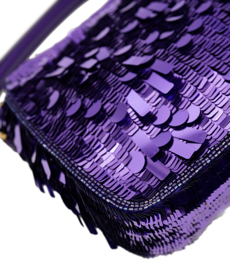 Fendi Baguette Bag Purple Sequin Super Rare AGC1469