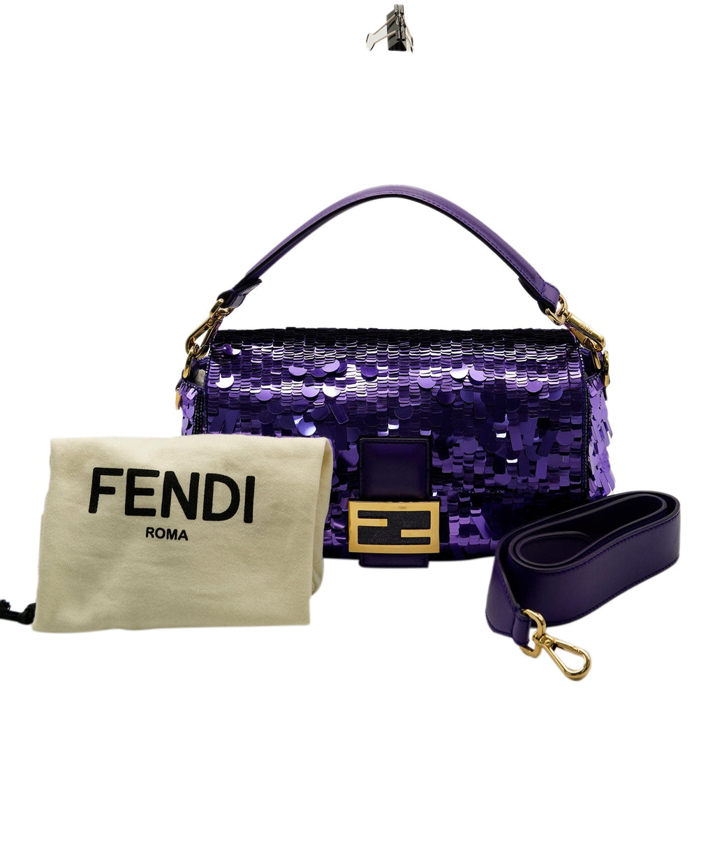 Fendi Sequin Baguette Mini Bag Purple – STYLISHTOP