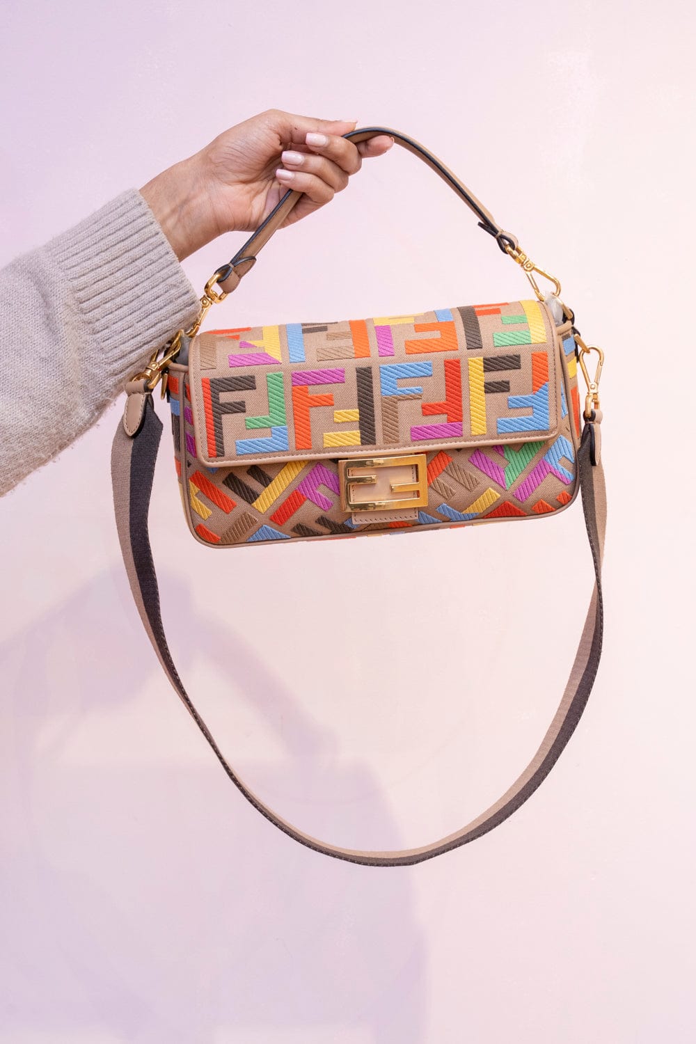 Fendi Baguette Bag Canvas Multicolor