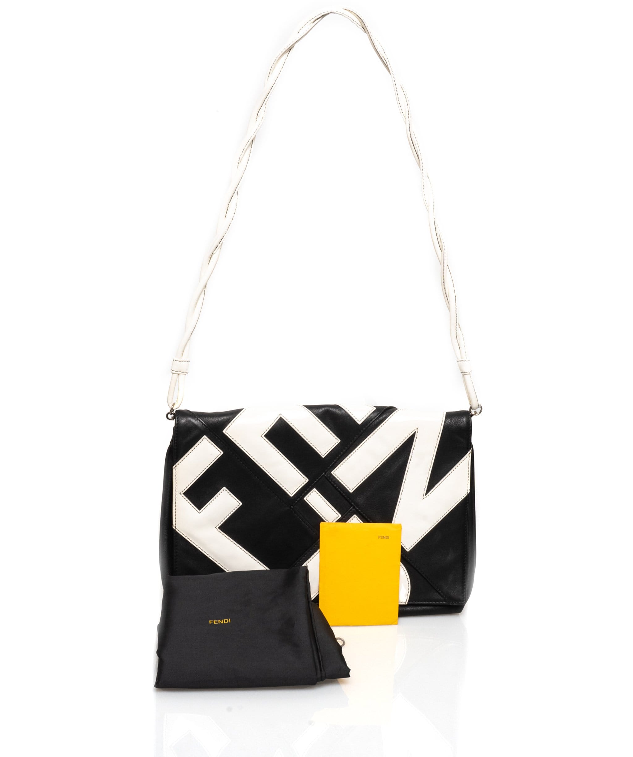 Fendi Fendi Black and White F Shoulder Bag - ADL1452