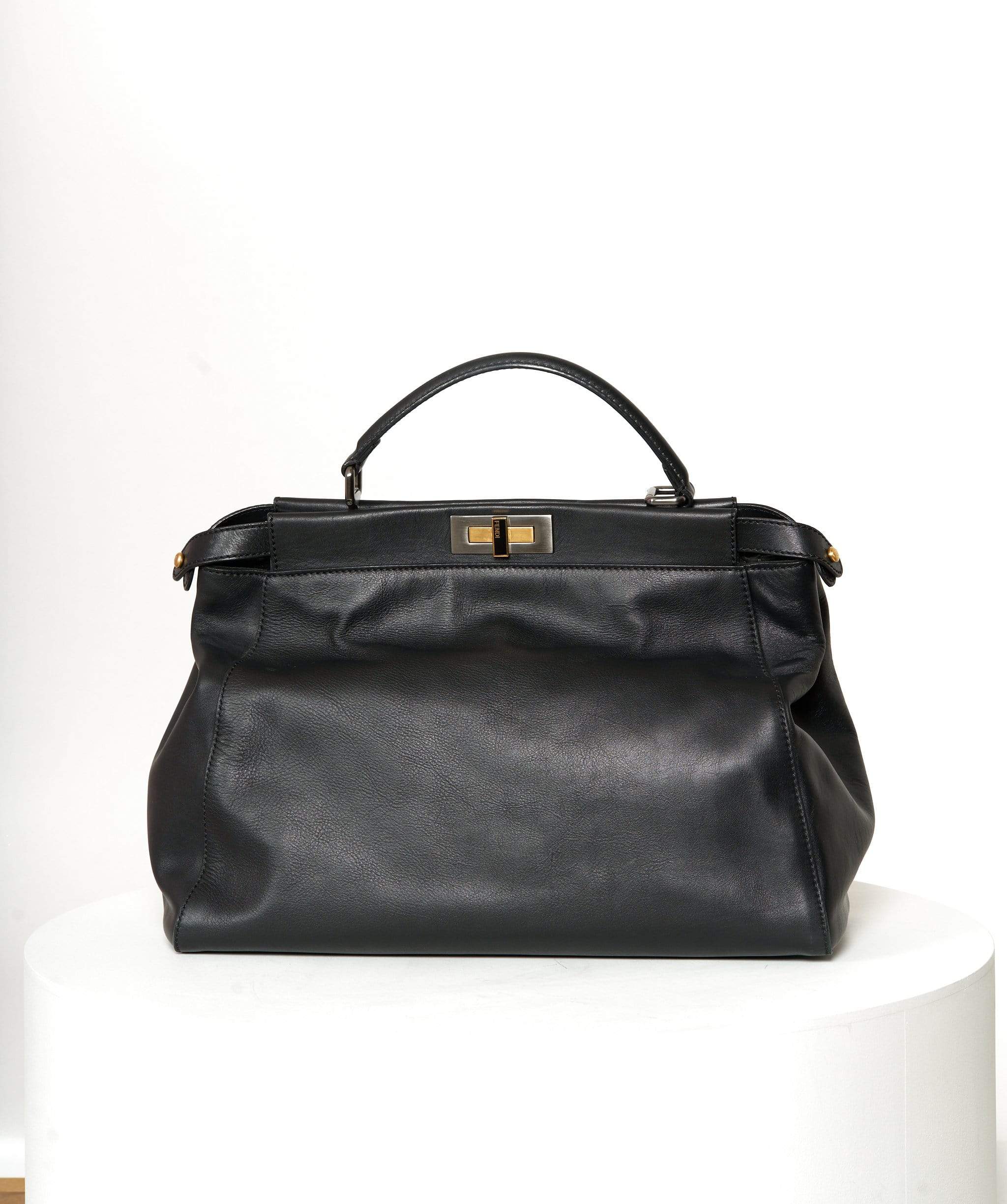 Fendi Fendi Black Leather Peekaboo Bag - Large