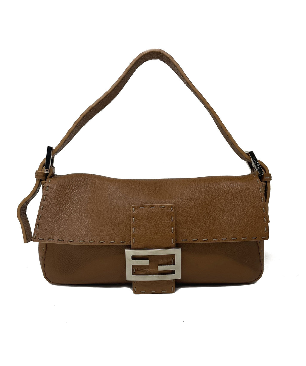 Fendi brown leather baguette Clearance