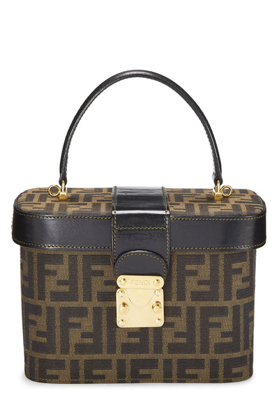 Fendi Zucca Print Neverful Tote Shoulder Bag - Leather/ Canvas, Brown/Black  For Sale at 1stDibs