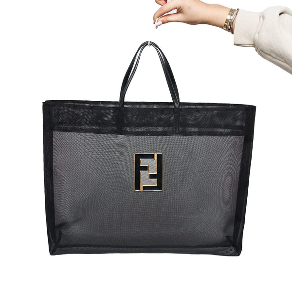 Fendi mesh outlet ff logo shopper