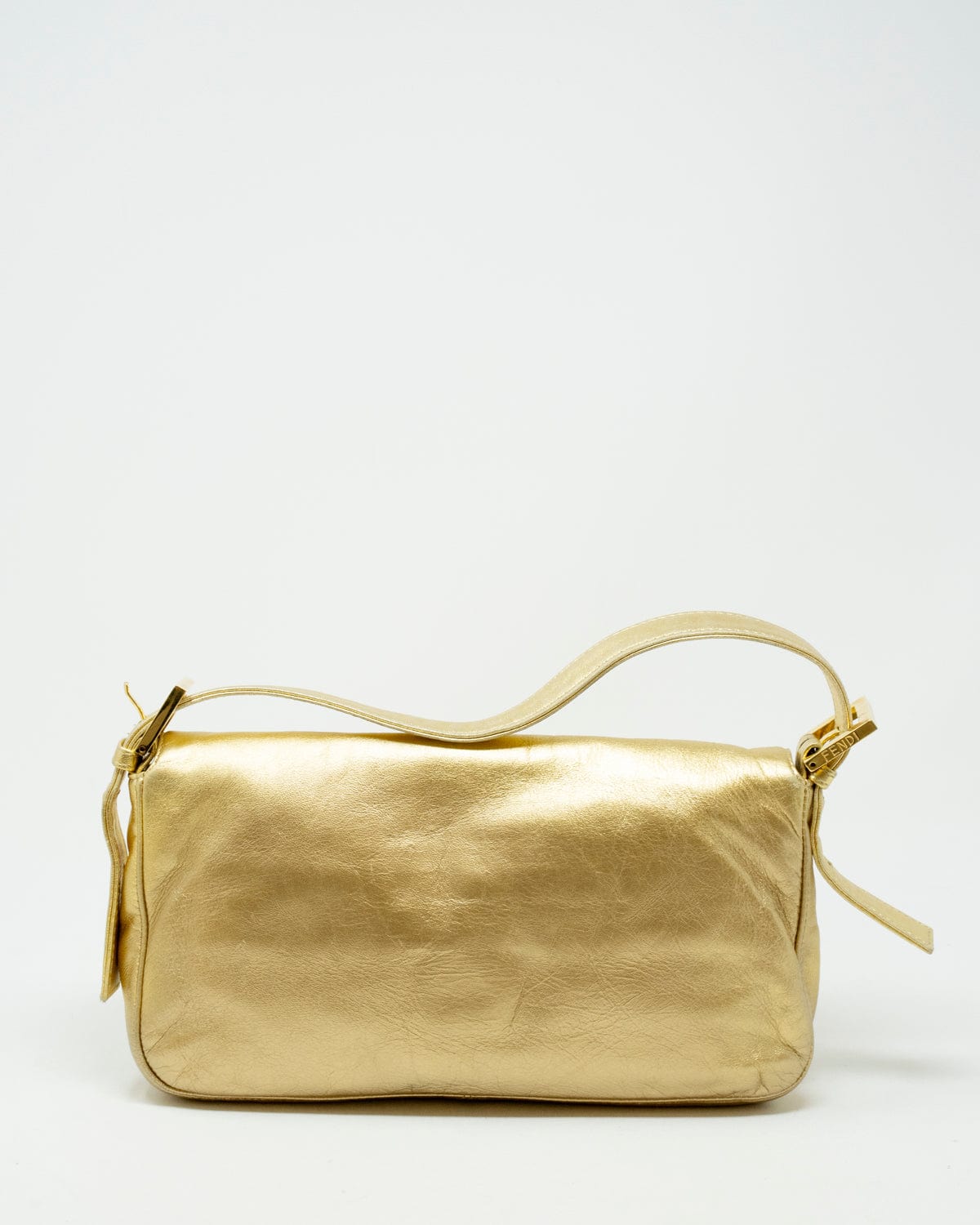 Fendi Fendi limited edition gold nappa leather and crystal baguette bag  ASL3308
