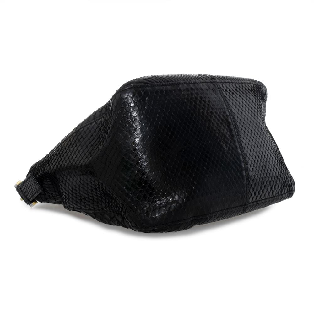 Fendi Fendi Mama Baguette Black Python Leather Bag