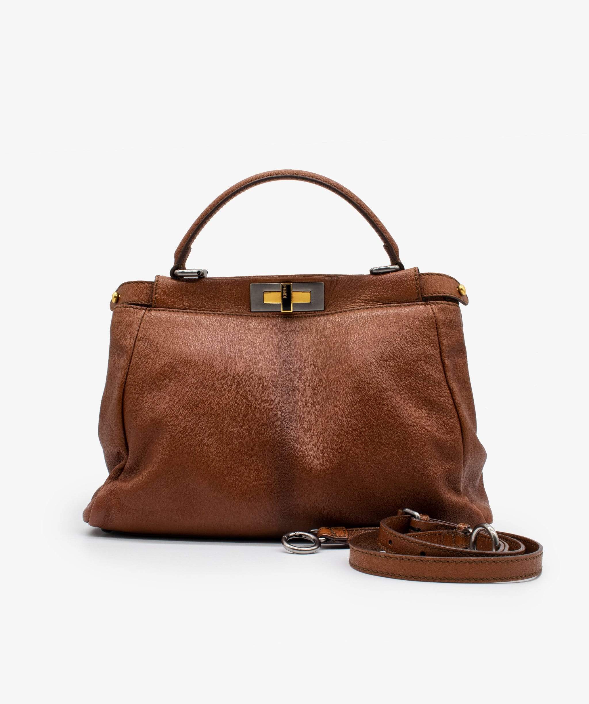 Fendi Fendi Medium Peekaboo Brown Leather RJL1174