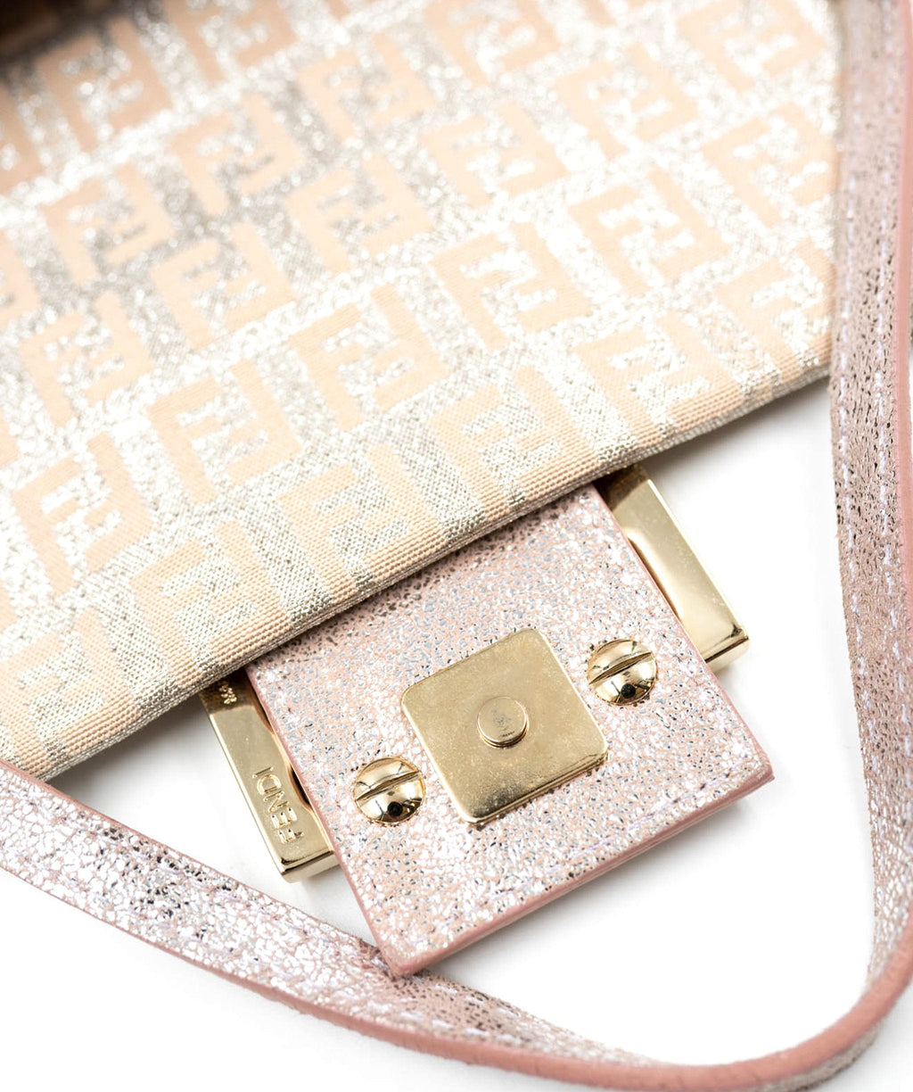 Baguette glitter handbag Fendi Pink in Glitter - 37211536