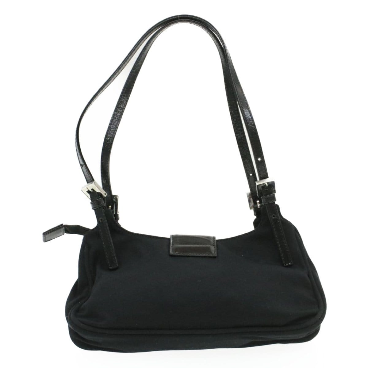 Fendi FENDI Nylon Mamma Baguette Shoulder Bag Black